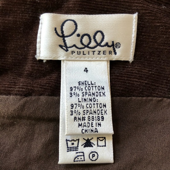 Vintage Lilly Pulitzer Brown Velvet Blue Birds Skirt - Picture 6 of 6